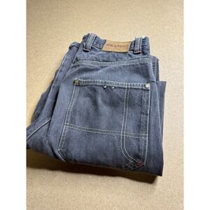 Vintage Karachi Wide Leg Skater Jeans Mens 32 Black Baggy Y2K Distressed Denim